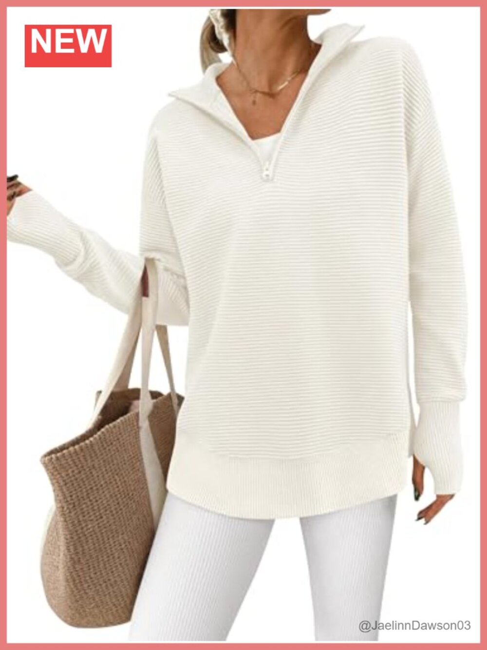 Womens Long Sleeve Quarter Zip Pullover Sweater Ribbed Knit Thumb Hole
